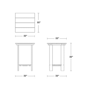 Contemporary Balcony Side Table - The Charming Bench Company