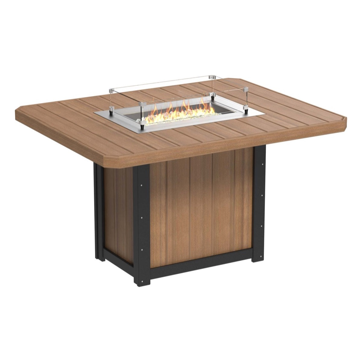 Lumin 62&quot; Outdoor Rectangular Fire Table Bar Height by LuxCraft