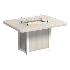 Lumin 62" Outdoor Rectangular Fire Table Bar Height by LuxCraft