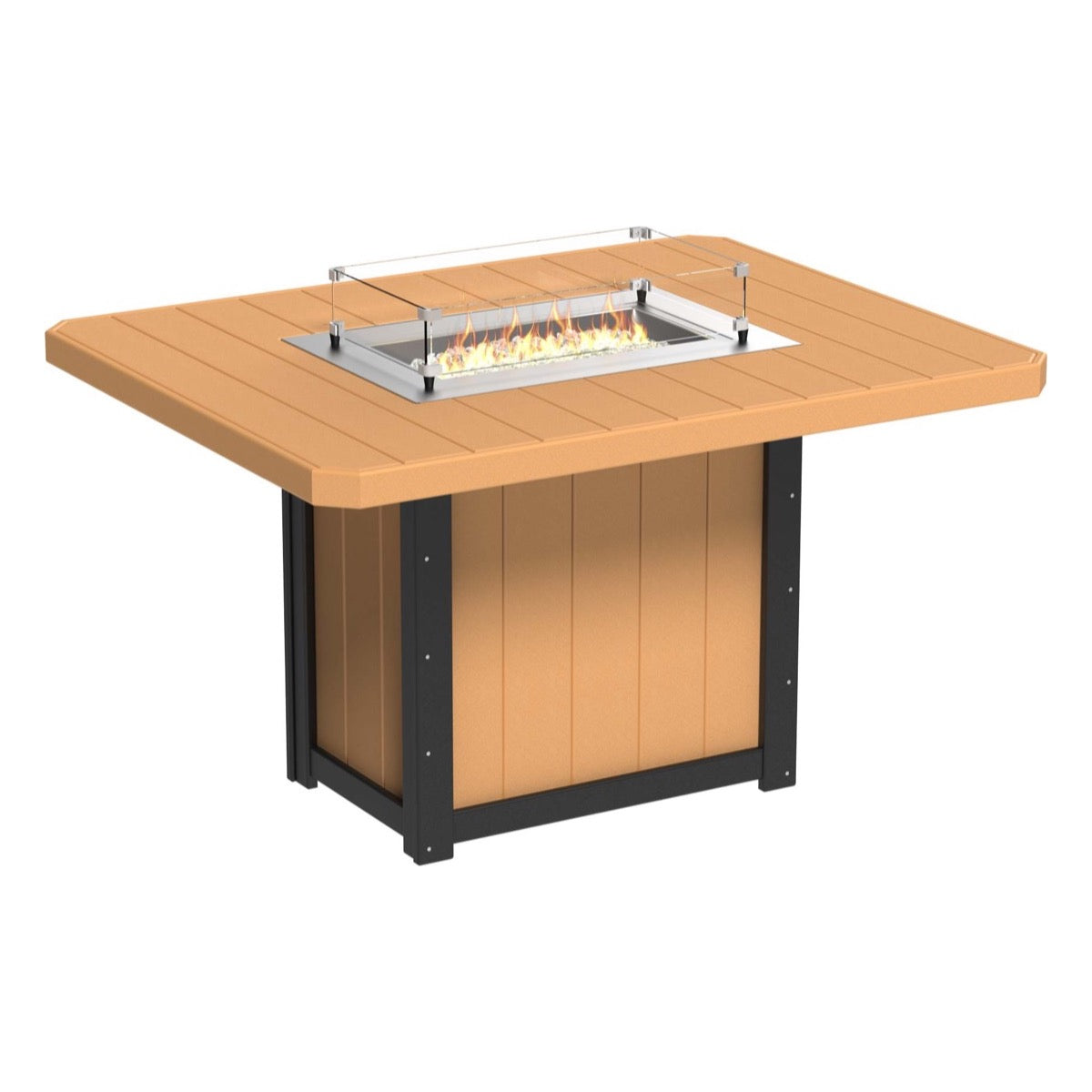 Lumin 62&quot; Outdoor Rectangular Fire Table Bar Height by LuxCraft