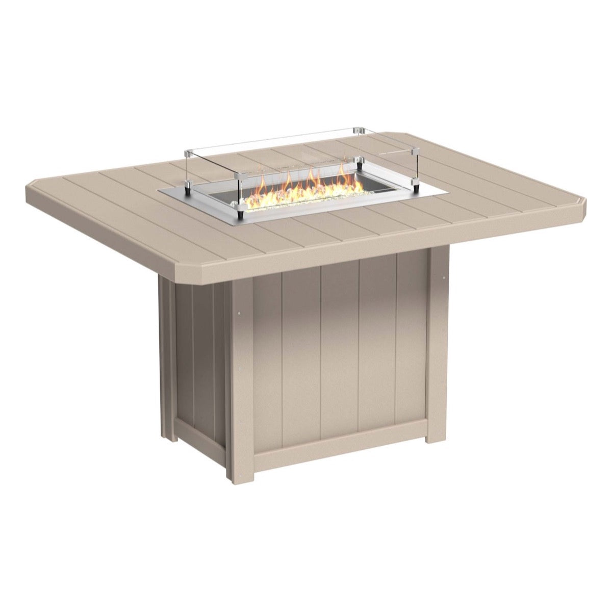 Lumin 62&quot; Outdoor Rectangular Fire Table Bar Height by LuxCraft