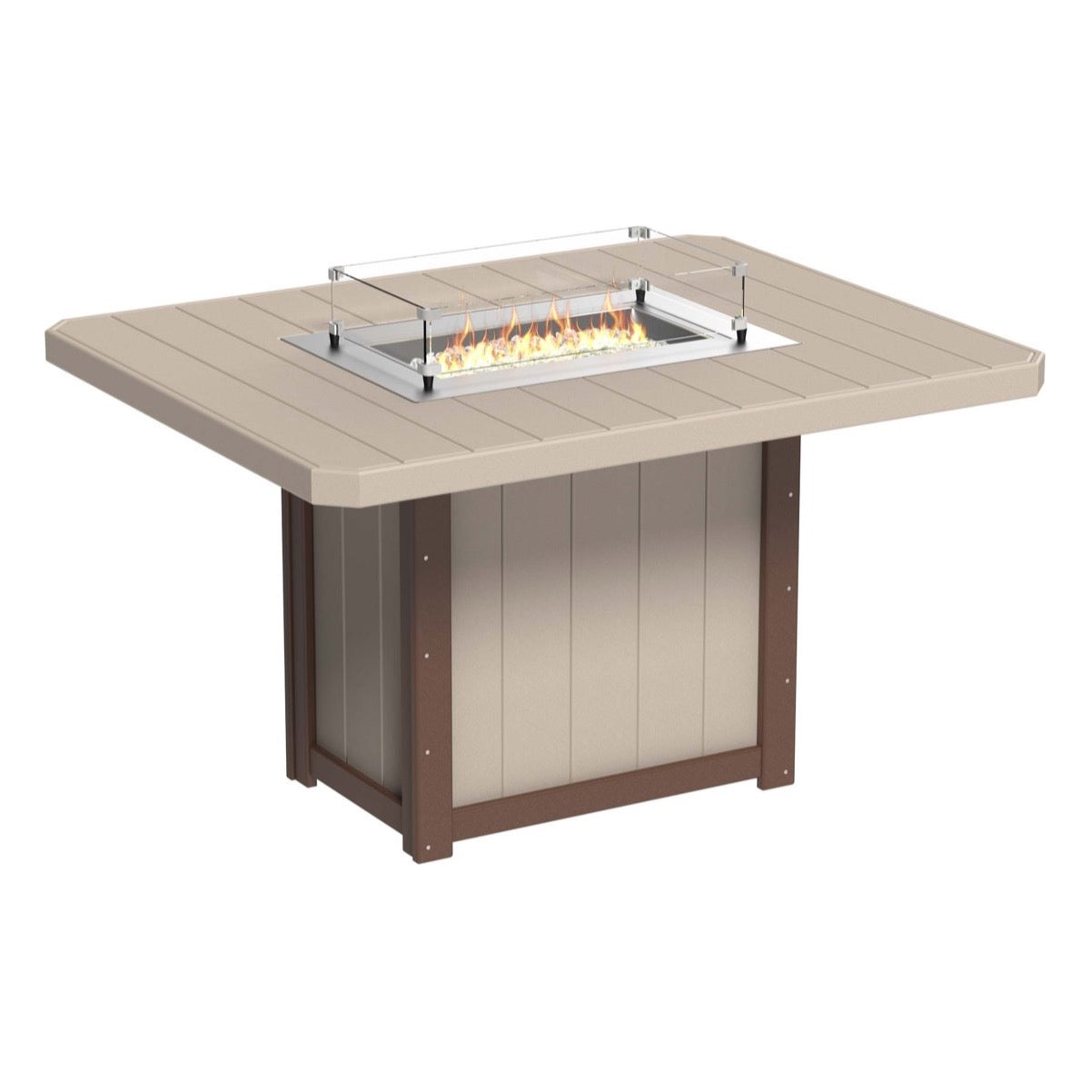 Lumin 62&quot; Outdoor Rectangular Fire Table Bar Height by LuxCraft