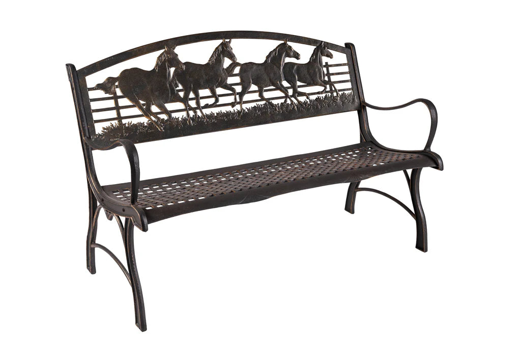 Outdoor Running Horse Bench