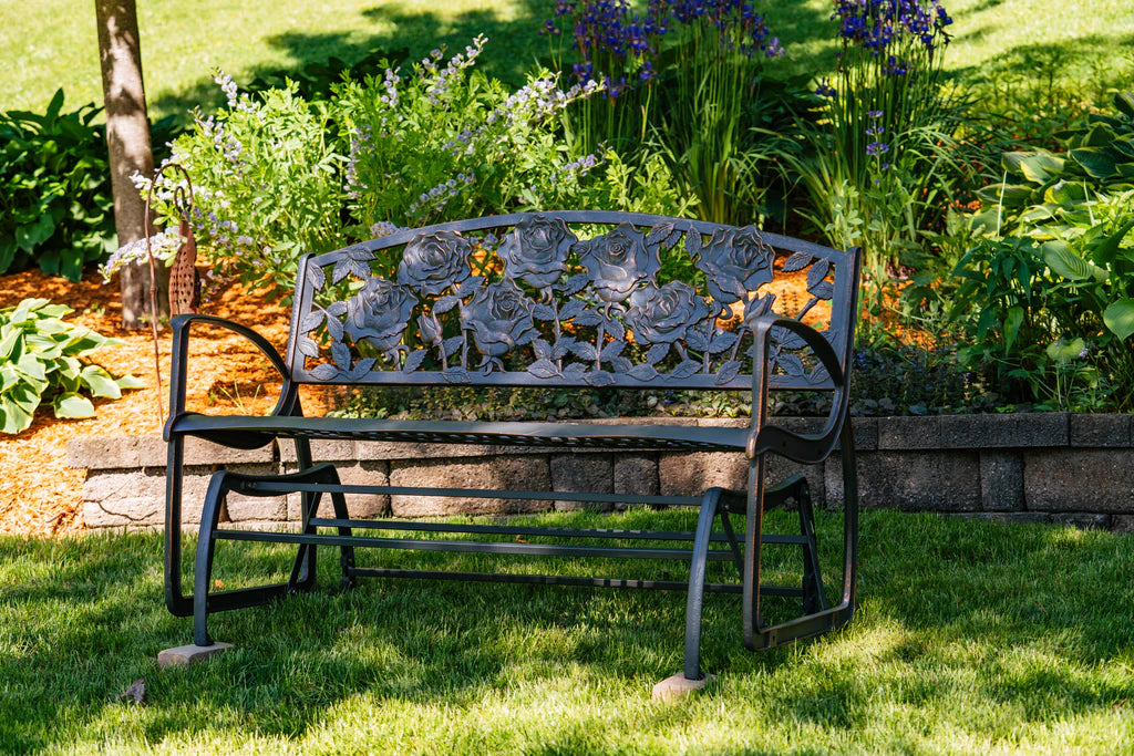 Outdoor Rose Glider Bench