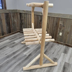 Cedar Log Ski Storage Rack