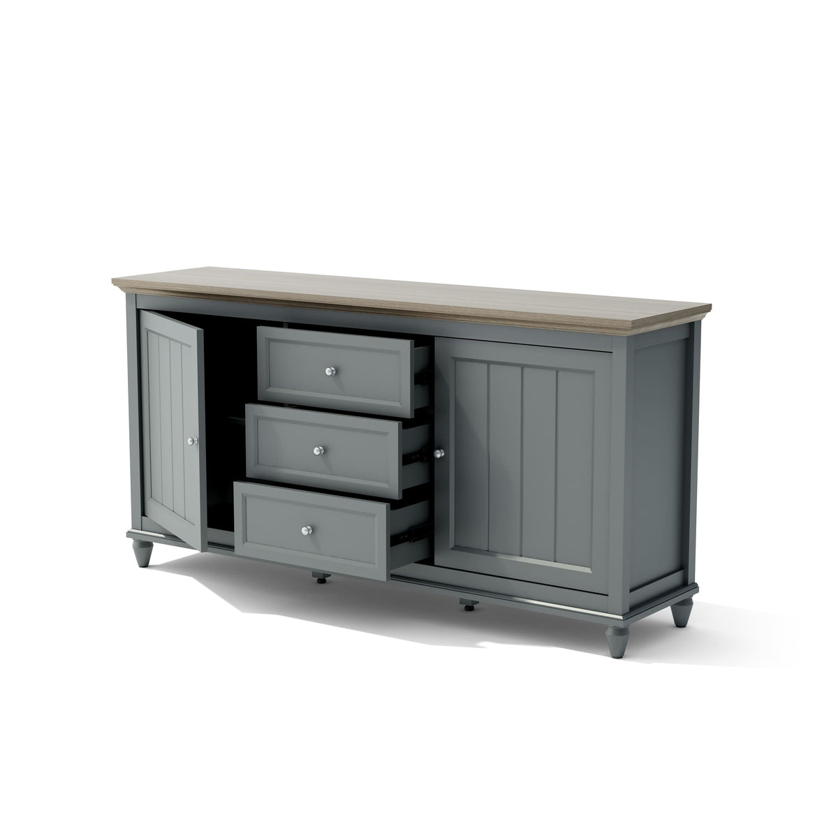 Chenon Sideboard - Grey & Brown - The Charming Bench Company