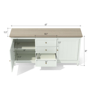 Chenon Sideboard - White & Brown - The Charming Bench Company
