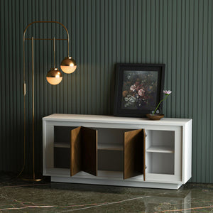 Paraggi Sideboard - White & Mahogany - The Charming Bench Company