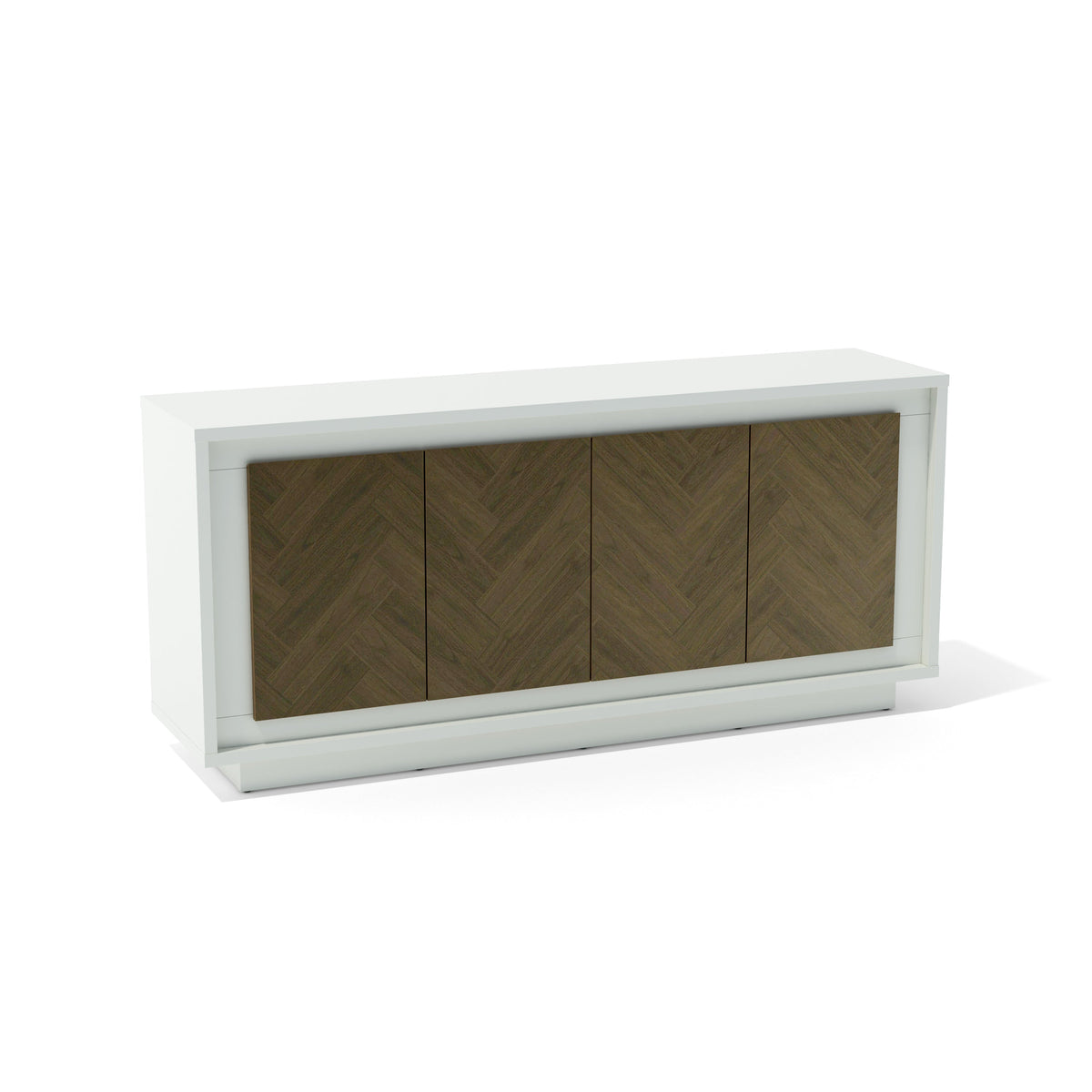 Paraggi Sideboard - White &amp; Mahogany - The Charming Bench Company