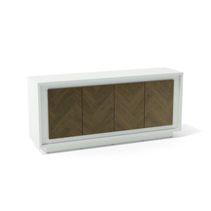 Paraggi Sideboard - White & Mahogany - The Charming Bench Company