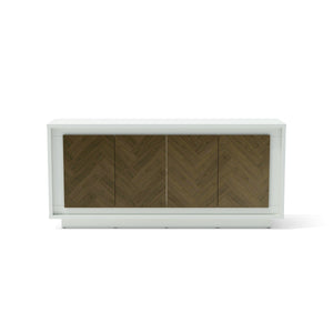 Paraggi Sideboard - White & Mahogany - The Charming Bench Company