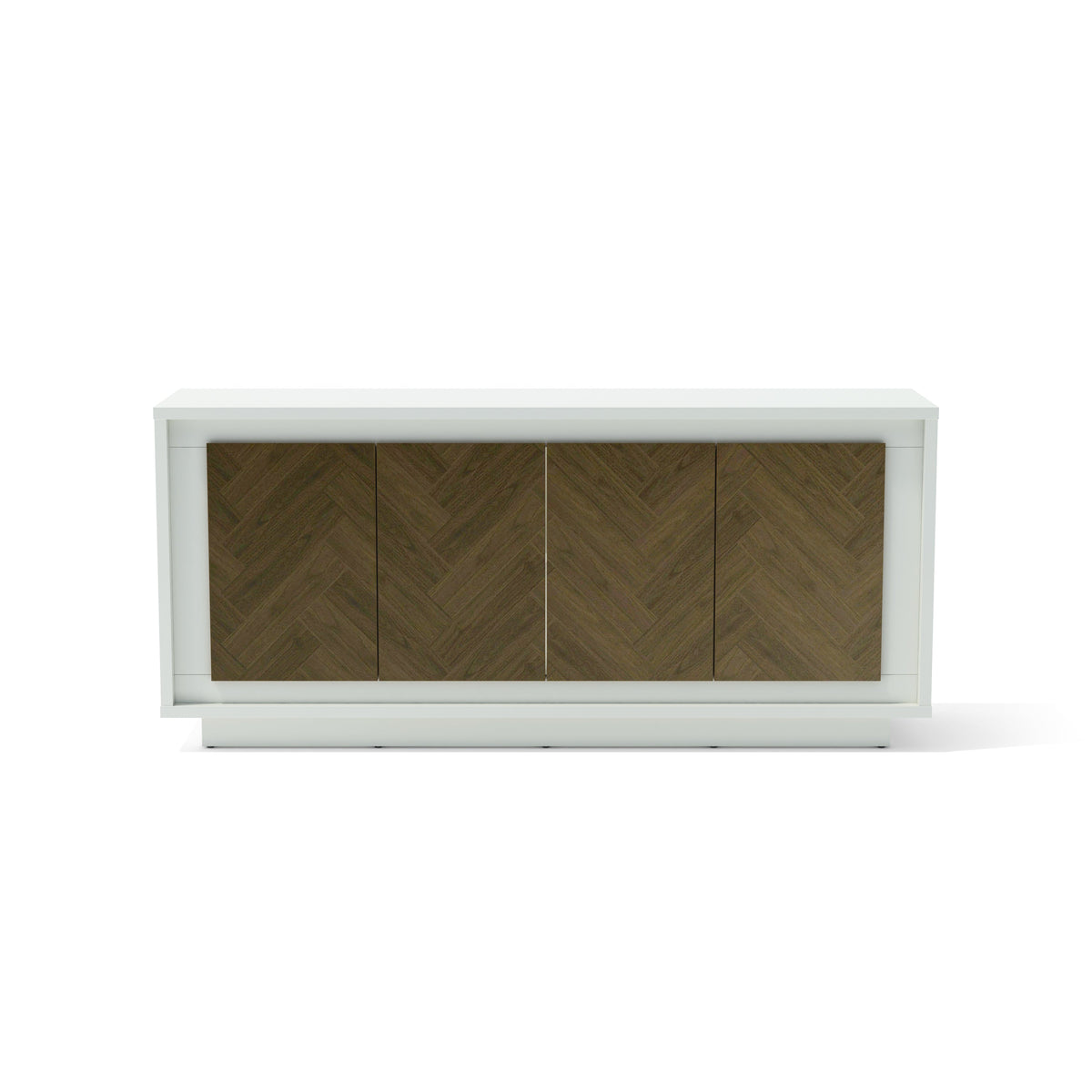 Paraggi Sideboard - White &amp; Mahogany - The Charming Bench Company