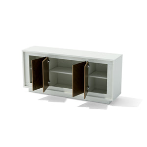 Paraggi Sideboard - White & Mahogany - The Charming Bench Company