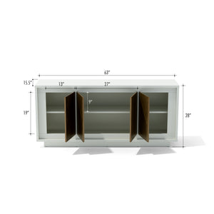 Paraggi Sideboard - White & Mahogany - The Charming Bench Company