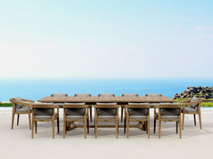 SET-367 13-pc Toscana Extension Dining Table Set - The Charming Bench Company