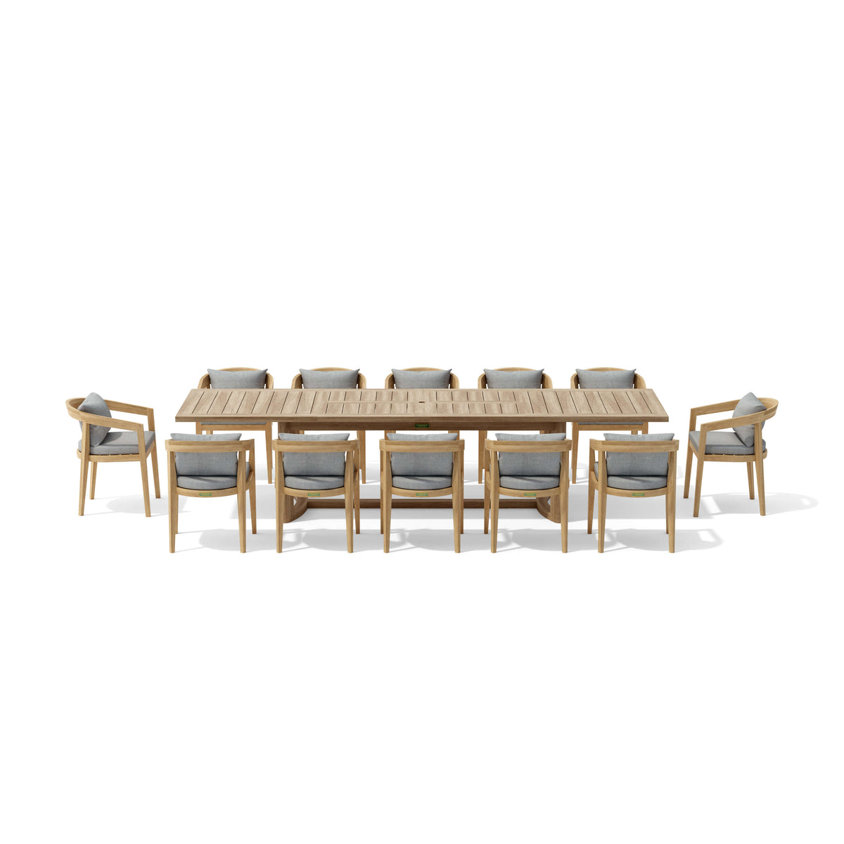 SET-367 13-pc Toscana Extension Dining Table Set - The Charming Bench Company