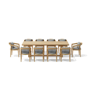 SET-368 11-pc Toscana Dining Table Set - The Charming Bench Company