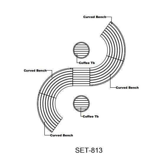 Circular Modular Deep Seating Set 4 - The Charming Bench Company