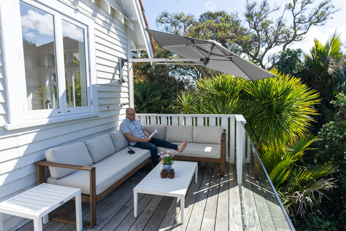 Shadowspec Retreat™ Wall Mounted Umbrella - The Charming Bench Company-Shadowspec Retreat™ Wall Mounted Umbrella
