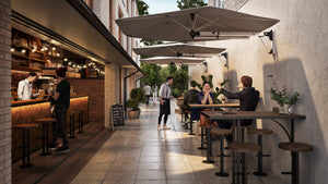 Shadowspec Retreat™ Wall Mounted Umbrella - The Charming Bench Company-Shadowspec Retreat™ Wall Mounted Umbrella
