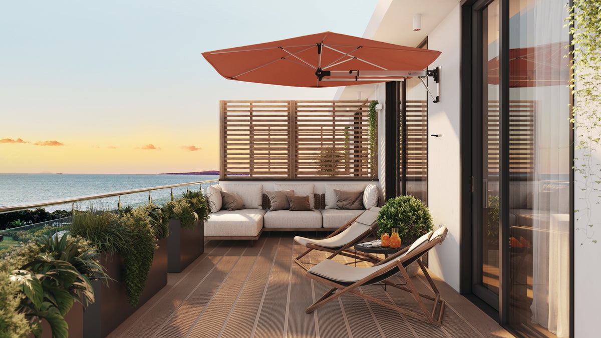 Shadowspec Retreat™ Wall Mounted Umbrella - The Charming Bench Company-Shadowspec Retreat™ Wall Mounted Umbrella