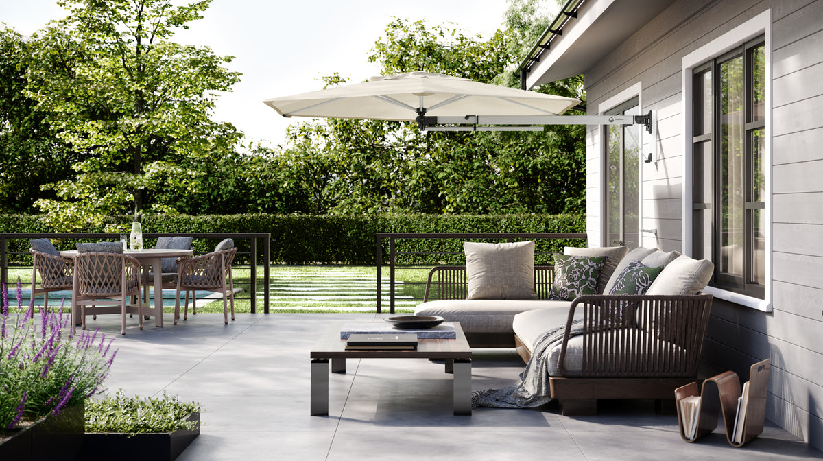 Shadowspec Retreat™ Wall Mounted Umbrella - The Charming Bench Company-Shadowspec Retreat™ Wall Mounted Umbrella
