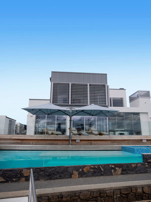 Shadowspec Unity™ Uno - Single Large Umbrella – Square or Octagon - The Charming Bench Company- Shadowspec Unity™ Duo - Two Large Umbrellas – Square or Octagon - The Charming Bench Company-Shadowspec Unity™ Quattro- Four Large Umbrellas – Square / Shadowspec Unity™ Trio - Three Large Umbrellas – Square-Single Large Umbrella