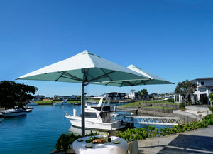 Shadowspec Unity™ Uno - Single Large Umbrella – Square or Octagon - The Charming Bench Company- Shadowspec Unity™ Duo - Two Large Umbrellas – Square or Octagon - The Charming Bench Company-Shadowspec Unity™ Quattro- Four Large Umbrellas – Square / Shadowspec Unity™ Trio - Three Large Umbrellas – Square-Single Large Umbrella