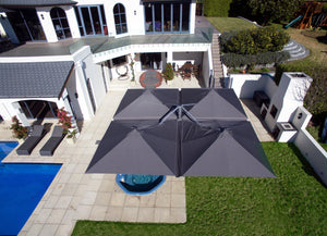 Shadowspec Unity™ Uno - Single Large Umbrella – Square or Octagon - The Charming Bench Company- Shadowspec Unity™ Duo - Two Large Umbrellas – Square or Octagon - The Charming Bench Company-Shadowspec Unity™ Quattro- Four Large Umbrellas – Square / Shadowspec Unity™ Trio - Three Large Umbrellas – Square-Single Large Umbrella