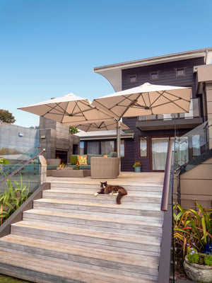 Shadowspec Unity™ Uno - Single Large Umbrella – Square or Octagon - The Charming Bench Company- Shadowspec Unity™ Duo - Two Large Umbrellas – Square or Octagon - The Charming Bench Company-Shadowspec Unity™ Quattro- Four Large Umbrellas – Square / Shadowspec Unity™ Trio - Three Large Umbrellas – Square-Single Large Umbrella