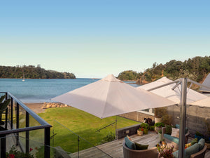 Shadowspec Unity™ Uno - Single Large Umbrella – Square or Octagon - The Charming Bench Company- Shadowspec Unity™ Duo - Two Large Umbrellas – Square or Octagon - The Charming Bench Company-Shadowspec Unity™ Quattro- Four Large Umbrellas – Square / Shadowspec Unity™ Trio - Three Large Umbrellas – Square-Single Large Umbrella