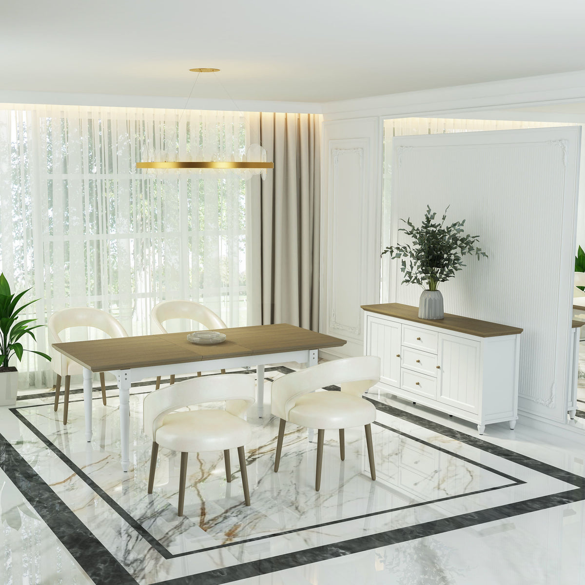 Chenon Extension Dining Table - The Charming Bench Company