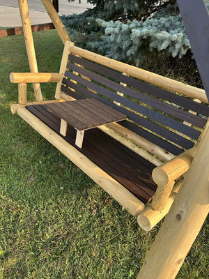 ThermaFusion Cedar Log Tete-A-Tete Yard Swing