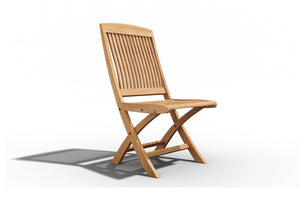 Abel 5-Piece Round Teak Outdoor Dining Set with Folding Chair Outdoor Dining Set