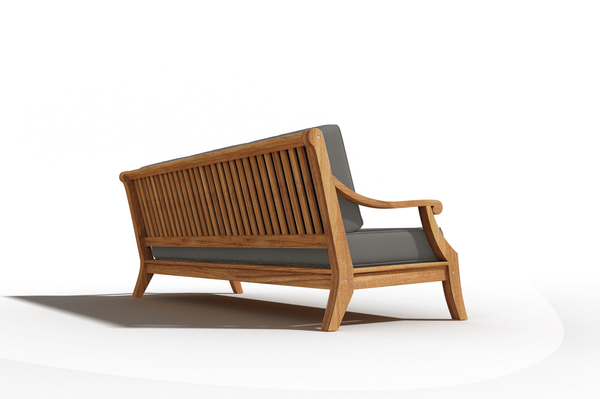 Adrien 4-Piece Teak Outdoor Patio Deep Seating Set with Sunbrella Charcoal Cushions Outdoor deep seating