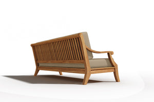 Adrien 4-Piece Teak Outdoor Patio Deep Seating Set with Sunbrella Fawn Cushions Outdoor deep seating