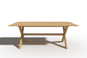 Aude 3-Piece Rectangular Teak Outdoor Jacques Dining Set with Benches Outdoor Dining Set