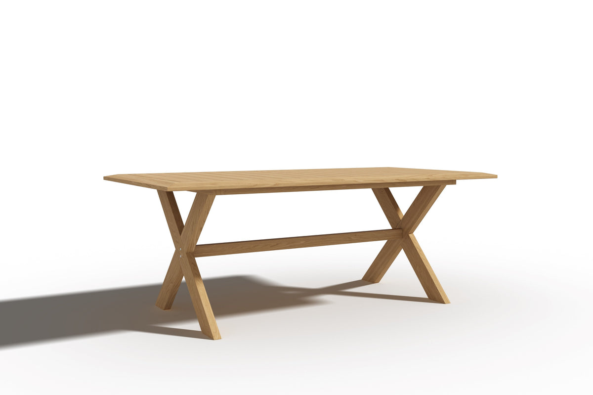 Aude 3-Piece Rectangular Teak Outdoor Jacques Dining Set with Benches Outdoor Dining Set