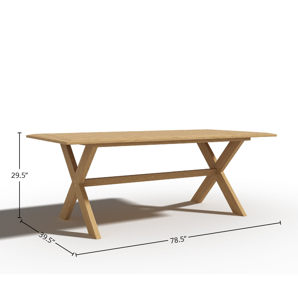 Aude 3-Piece Rectangular Teak Outdoor Jacques Dining Set with Benches Outdoor Dining Set