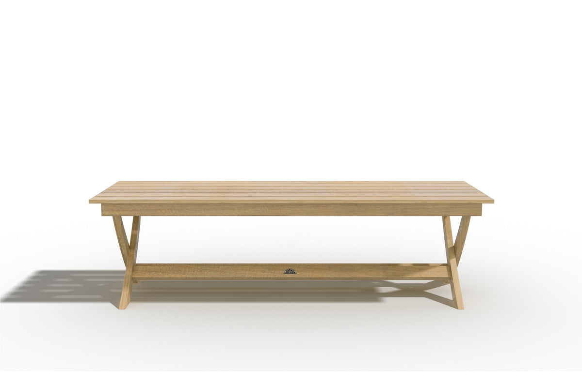 Aude 3-Piece Rectangular Teak Outdoor Jacques Dining Set with Benches Outdoor Dining Set