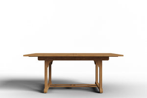 Belmont Rectangular Teak Outdoor Dining Table with Built-In Extension and Umbrella Hole Bar Table