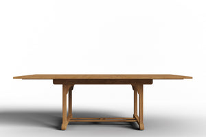Belmont Rectangular Teak Outdoor Dining Table with Built-In Extension and Umbrella Hole Bar Table