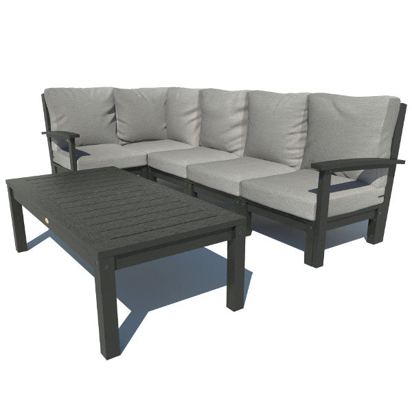Bespoke Deep Seating 6 pc Sectional Set with Conversation Table Sectional Set Stone Gray / Black