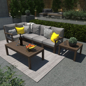 Bespoke Deep Seating 7 pc Sectional Set with Conversation and Side Table Sectional Set