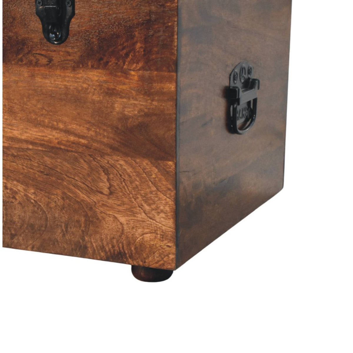 Black Buffalo hide leather Storage Trunk Bench