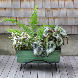 Bloom Box Garden Growing Kit, Medium Green with Odette Stand Flower Box Brackets