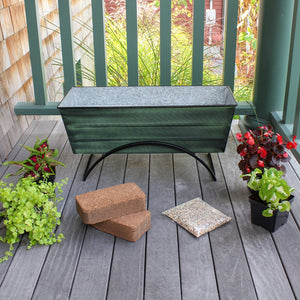 Bloom Box Garden Growing Kit, Medium Green with Odette Stand Flower Box Brackets