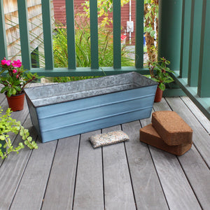 Bloom Box Garden Growing Kit, Medium Nantucket Blue Flower Box Brackets Blue