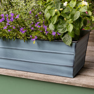 Bloom Box Garden Growing Kit, Medium Nantucket Blue Flower Box Brackets Blue