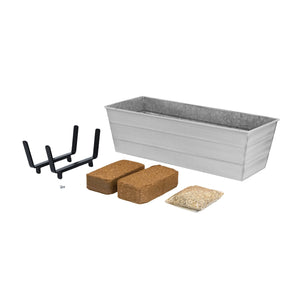 Bloom Box Garden Growing Kit, Medium White with Brackets for 2 x 6 Railings Flower Box Brackets White